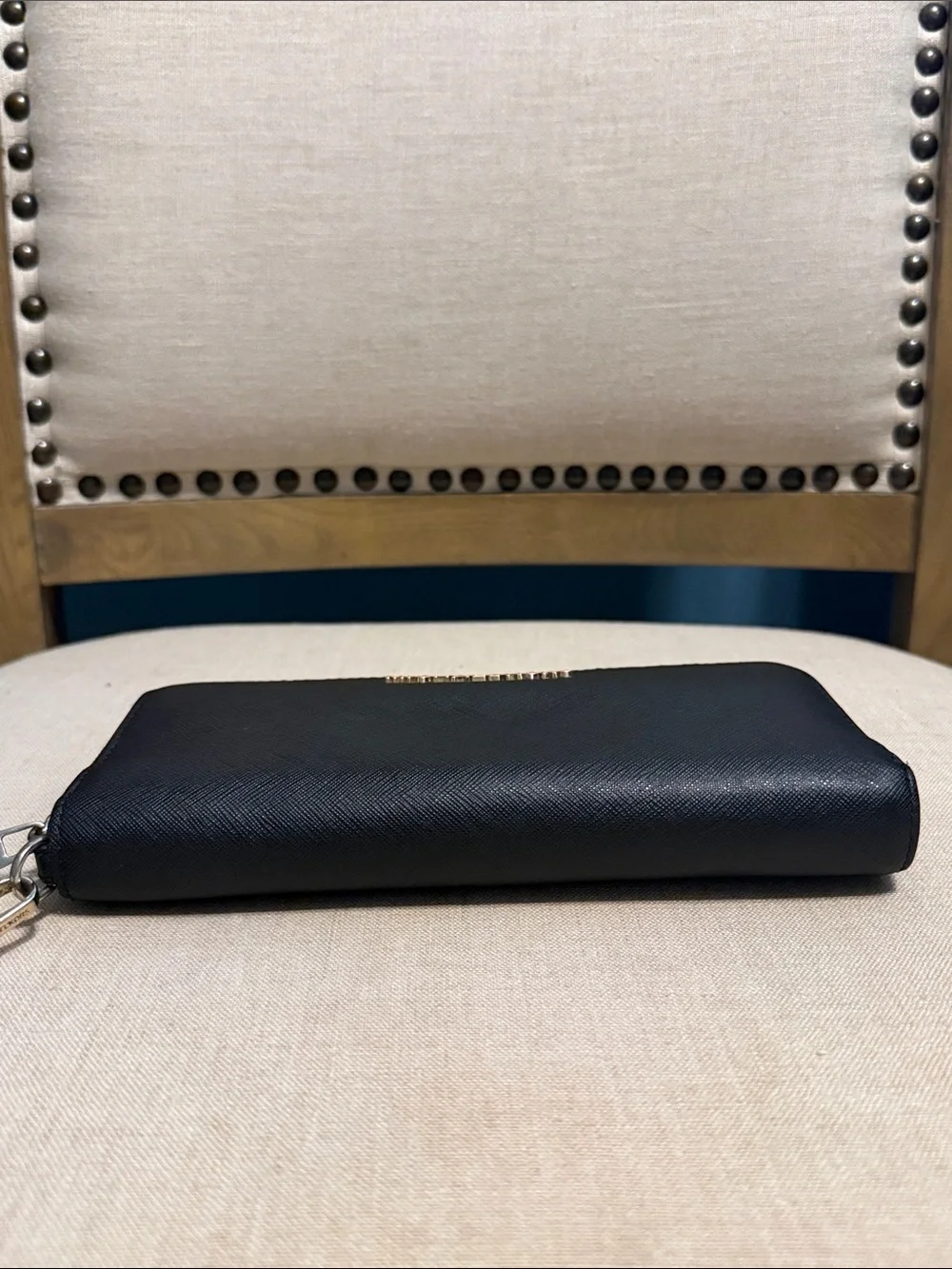 Michael Kors Black Saffiano Leather Zip Wristlet